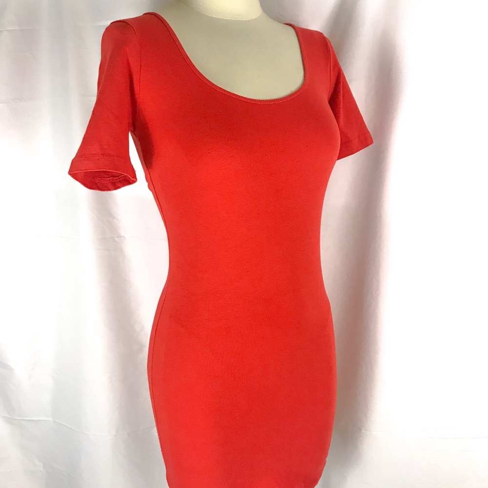 Orange Comfy Casual Bodycon Dress Size Medium
